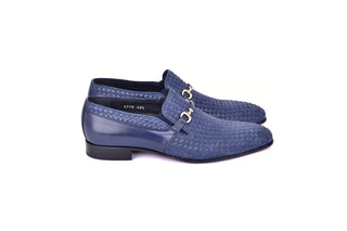 Corrente 5776 Suede & Leather Horse-Bit Loafer - Navy