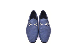 Corrente 5776 Suede & Leather Horse-Bit Loafer - Navy