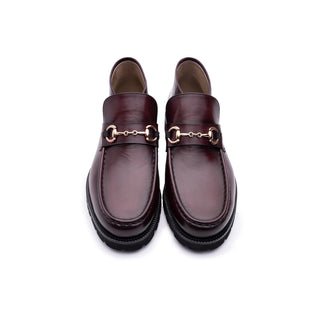Corrente 5786 Leather Horse-Bit Boot - Burgundy
