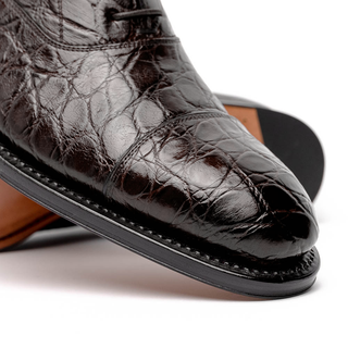 Caporicci 5950 Alligator Oxford Brown detail