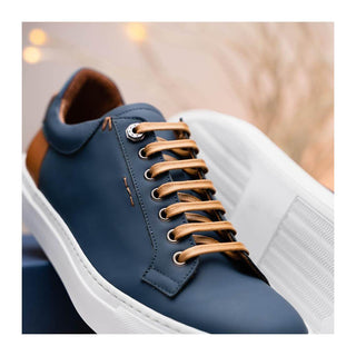 Zelli Italia Diaz Men's Shoes Navy Rubberized Calf-Skin Leather Sneaker (ZEL1062)
