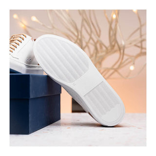 Zelli Italia Diaz Men's Shoes White Rubberized Calf-Skin Leather Sneaker (ZEL1062)