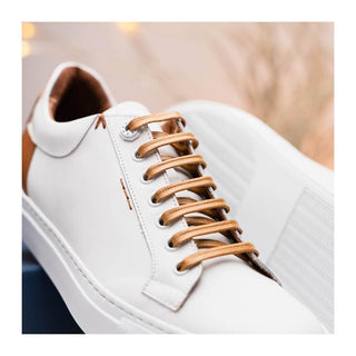 Zelli Italia Diaz Men's Shoes White Rubberized Calf-Skin Leather Sneaker (ZEL1062)