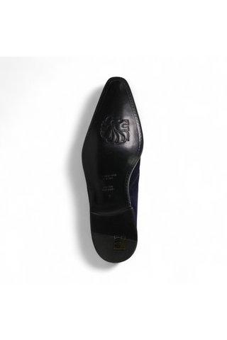 Lowe Valentini Designer Men's Designer Shoes Navy Suede Gold-Plated Monk-Straps Loafers (LDM04)