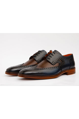 Vinci Neiva Leather Derby - Navy & Brown