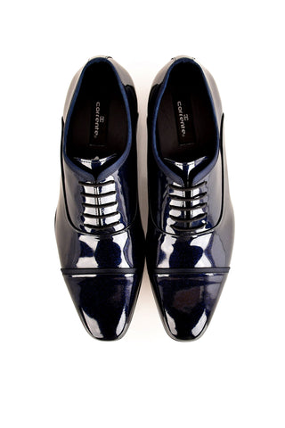 Corrente 7368P Patent Cap-Toe Oxford - Black