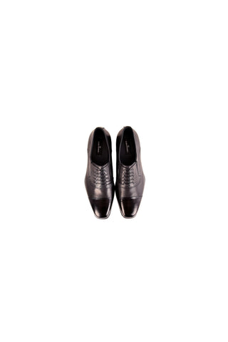 7552 Leather Oxford - Black-Dellamoda