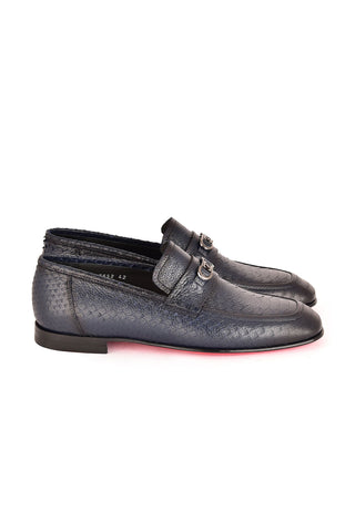 Corrente 7652 Python Horse-Bit Loafers - Navy