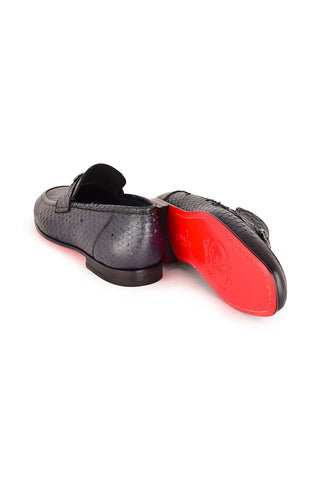Corrente 7652 Python Horse-Bit Loafers - Navy