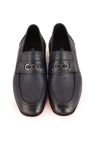 Corrente 7652 Python Horse-Bit Loafers - Navy