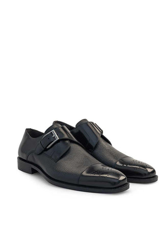 Mezlan Phoenix Leather & DeerSingle Monk-Strap