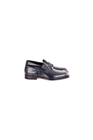 8663 Leather Loafer - Navy-Dellamoda