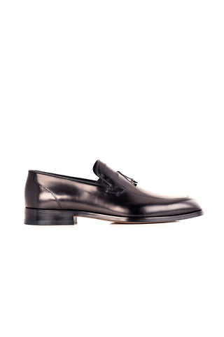 Corrente 8663 Leather Tassel Loafer - Black