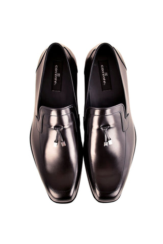 Corrente 8663 Leather Tassel Loafer - Black