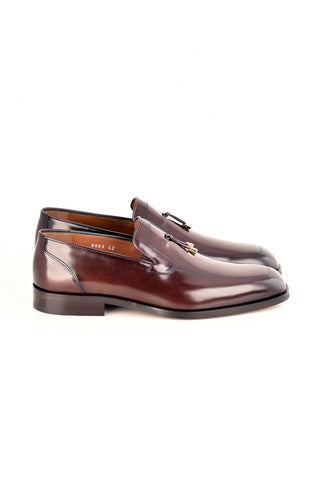 Corrente 8663 Leather Tassel Loafer - Dark Brown