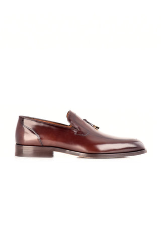 Corrente 8663 Leather Tassel Loafer - Dark Brown