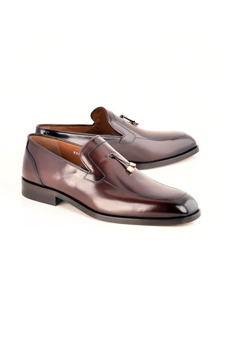 Corrente 8663 Leather Tassel Loafer - Dark Brown