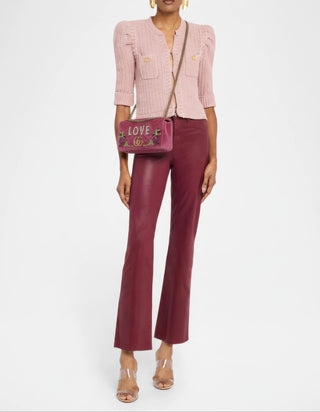 Gucci 488426 2149 Women's Raspberry Pink Velvet Mini Clutch Bag (GG2065)