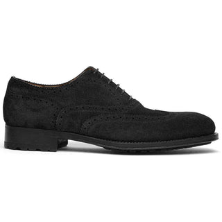 Caporicci 921 Suede Wingtip Oxford Shoes Black