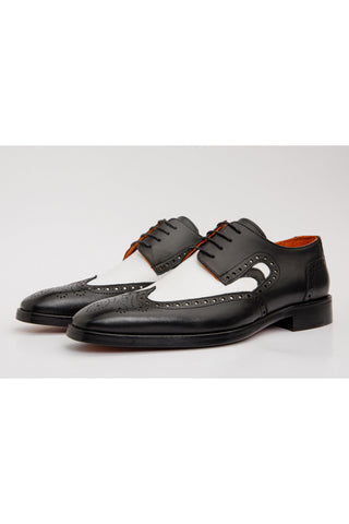 Vinci Neiva Leather Derby - Black & White
