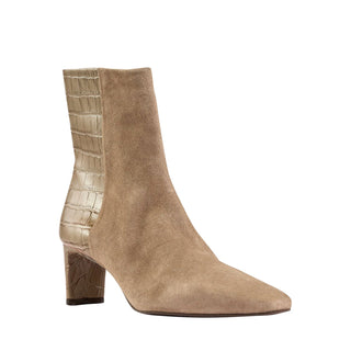 Andre Assous Amerie Women’s Shoes Suede & Crocodile Print Calf-Skin Leather Zip-Up Boot (AA1001)