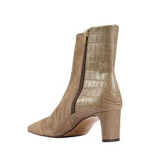 Andre Assous Amerie Women’s Shoes Suede & Crocodile Print Calf-Skin Leather Zip-Up Boot (AA1001)
