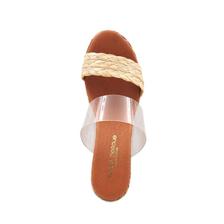 Anfisa Women’s Shoes Raffia Leather & Vinyl Wedge (AA1014)