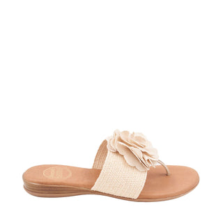 Andre Assous Nara Raffia Leather Slip-On Sandal
