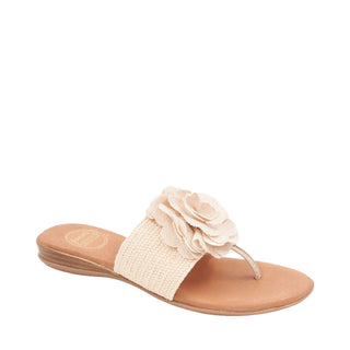 Andre Assous Nara Raffia Leather Slip-On Sandal