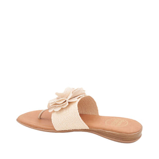 Andre Assous Nara Raffia Leather Slip-On Sandal