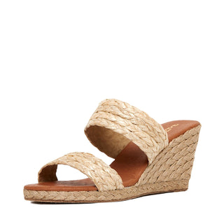 Andre Assous Nolita Raffia Leather Slip-On Wedge