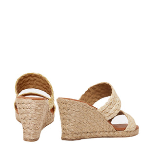 Andre Assous Nolita Raffia Leather Slip-On Wedge