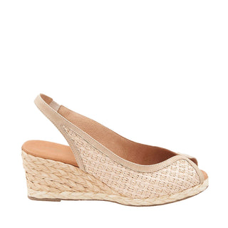 Andre Assous Audrey Woven Raffia Leather Slip-On Wedge