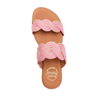 Andre Assous Narice Twist Raffia Leather Slip-On Sandal