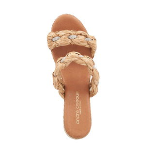 Andre Assous Nolita Crystal Braided Raffia Leather Slip-On Wedge
