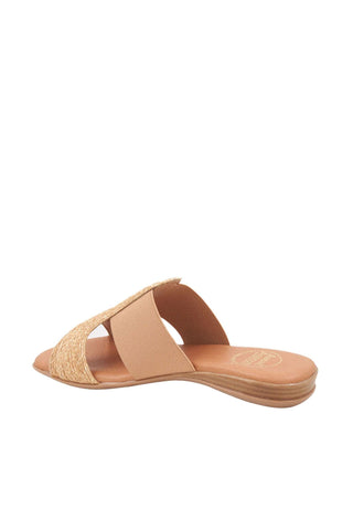 Andre Assous Noor Elastic Fabric & Raffia Slip-On Sandal