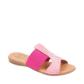 Andre Assous Noor Elastic Fabric & Raffia Leather Slip-On Sandal