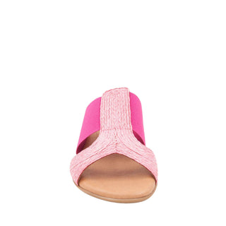 Andre Assous Noor Elastic Fabric & Raffia Leather Slip-On Sandal