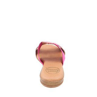 Andre Assous Noor Elastic Fabric & Raffia Leather Slip-On Sandal