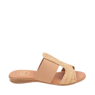 Andre Assous Noor Elastic Fabric & Raffia Slip-On Sandal