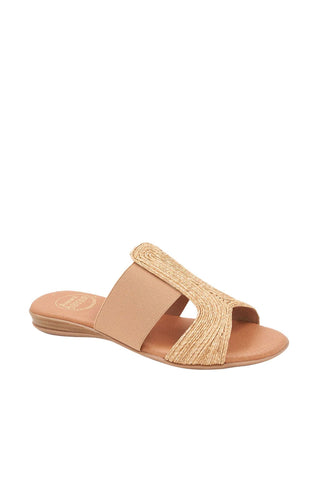 Andre Assous Noor Elastic Fabric & Raffia Slip-On Sandal