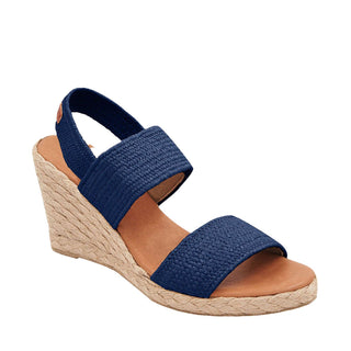 Andre Assous Allison Raffia Leather Slip-On Wedge