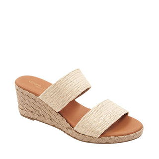 Andre Assous Nori Raffia Leather Slip-On Sandal