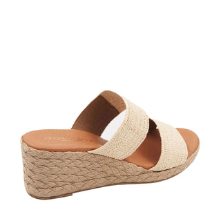 Andre Assous Nori Raffia Leather Slip-On Sandal
