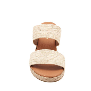 Andre Assous Nori Raffia Leather Slip-On Sandal