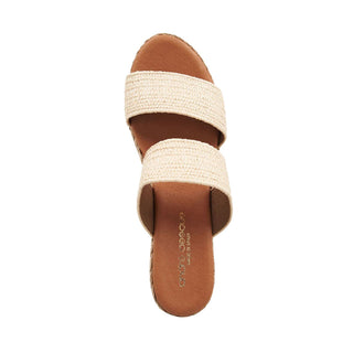 Andre Assous Nori Raffia Leather Slip-On Sandal