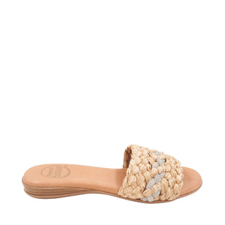 Andre Assous Nahala Women’s Woven Raffia Leather Slip-On Sandal