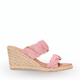 Andre Assous Nolita Twist Raffia & Leather Wedge