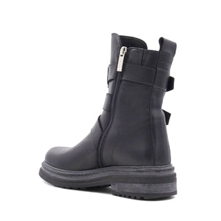 Aquatalia Follina Women’s Shoes Calf-Skin Leather Zip-Up Triple Monk-Strap Boot (AQW1031)