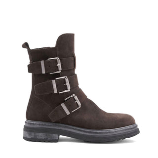 Aquatalia Follina Women’s Shoes Suede Leather Zip-Up Triple Monk-Strap Boot (AQW1032)